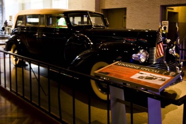 The 1939 Lincoln Sunshine Special on display at the Henry Ford Museum in Dearborn, Michigan