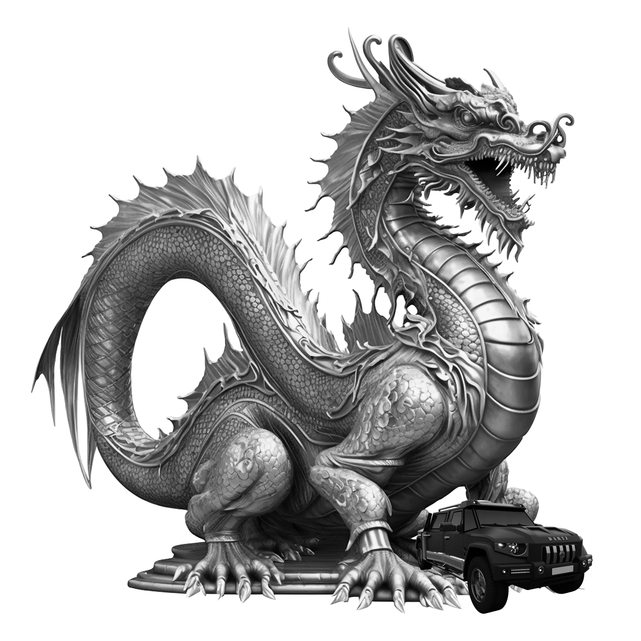 DARTZ Prombron Black Dragon SILVER-DRAGON-AND-DARTZ