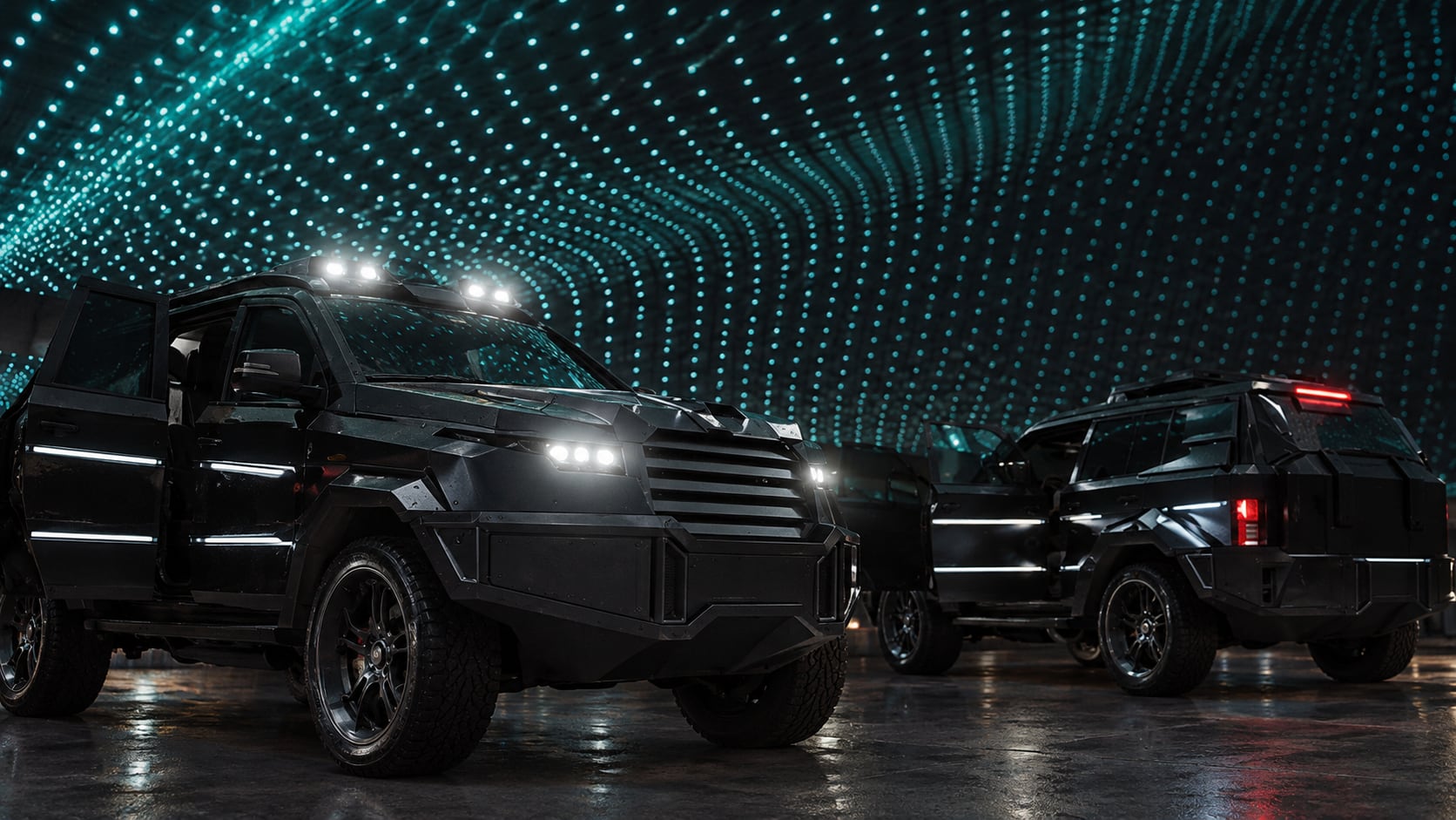 The DARTZ Prombron’ Black Shark at night