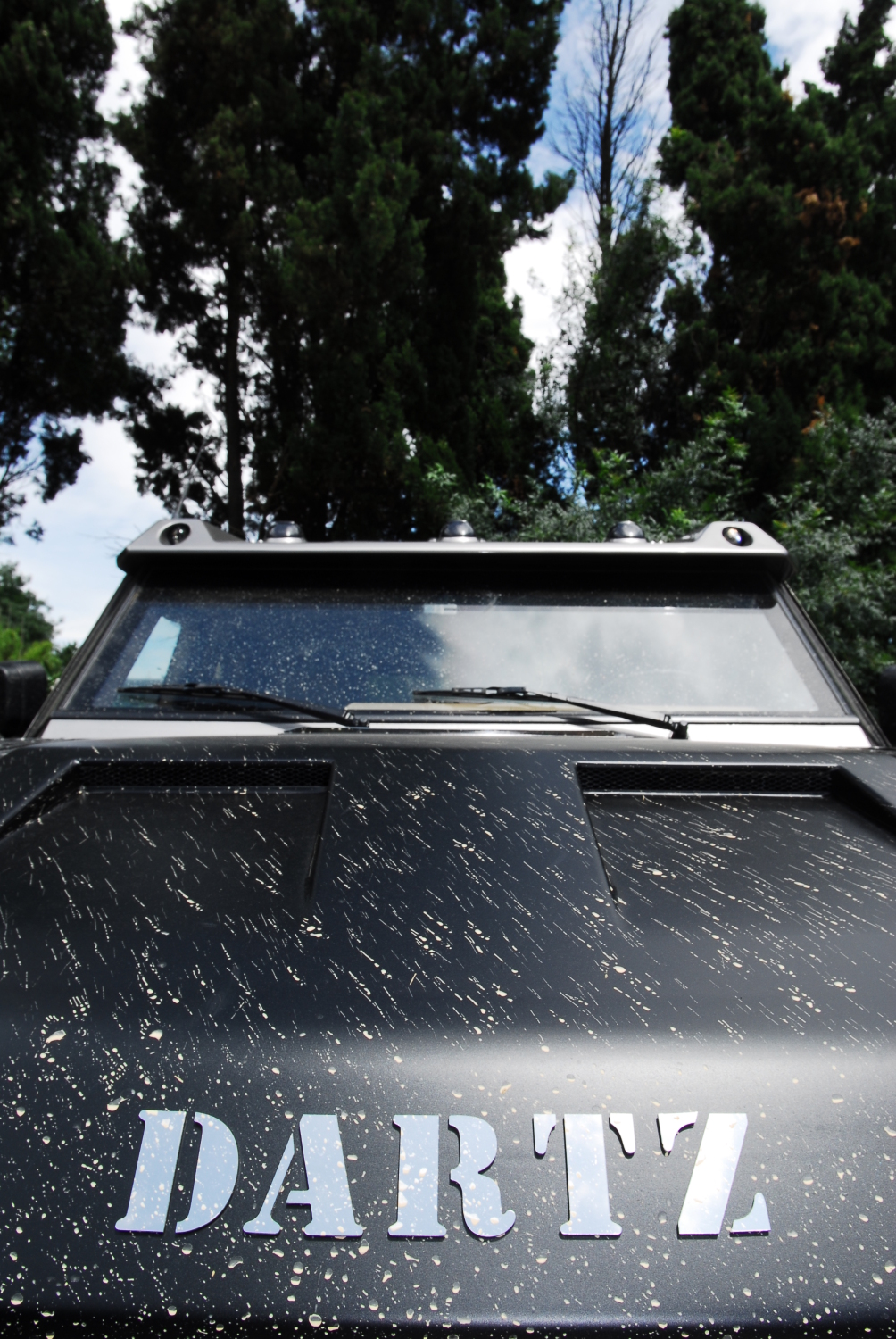 Iron Diamond bonnet and windscreen with the DARTZ letters
